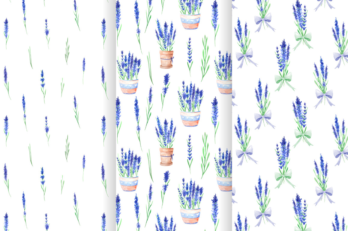 Lavender Watercolor Seamless Pattern Lavender Watercolor Seamless Pattern
