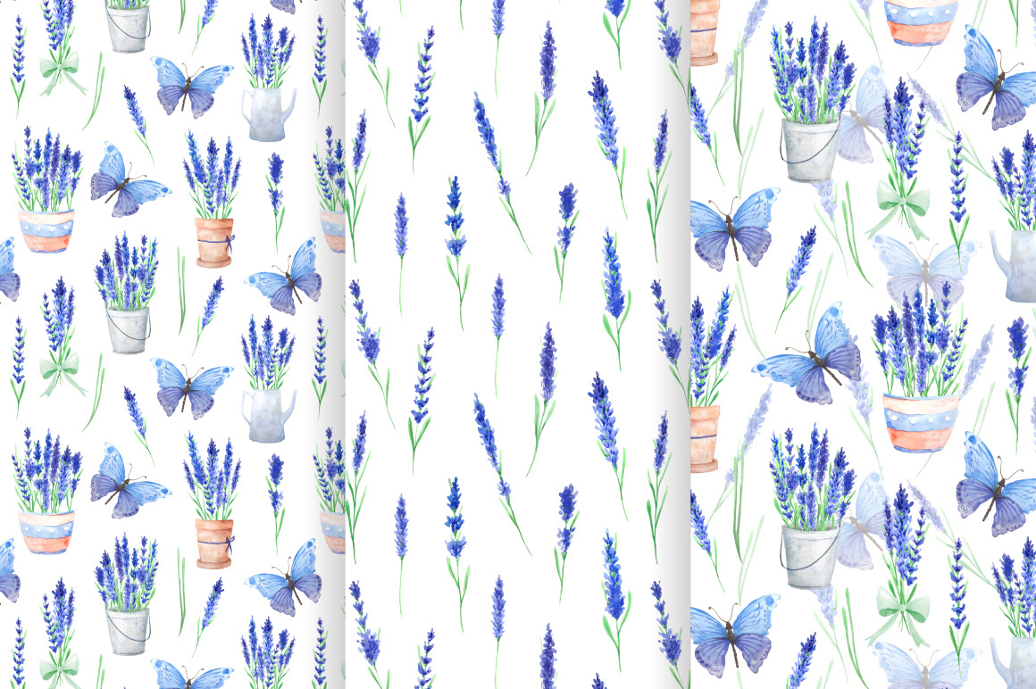Lavender Watercolor Seamless Pattern Lavender Watercolor Seamless Pattern