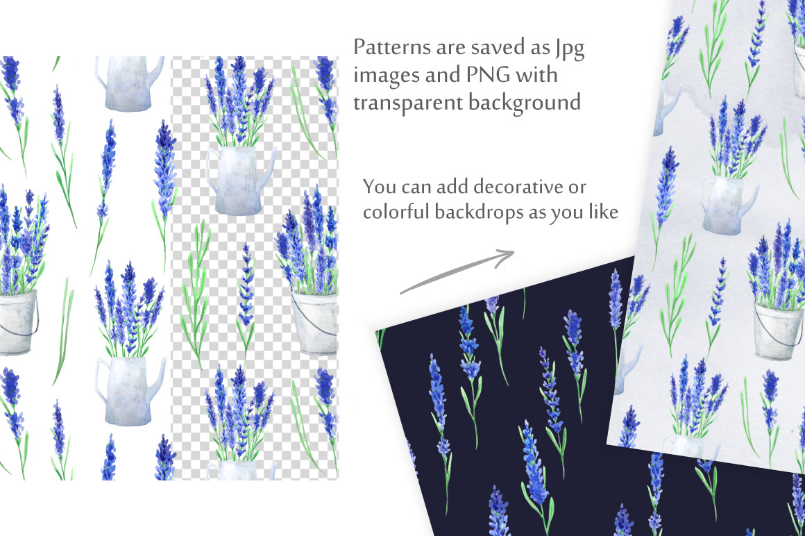 Lavender Watercolor Seamless Pattern Lavender Watercolor Seamless Pattern