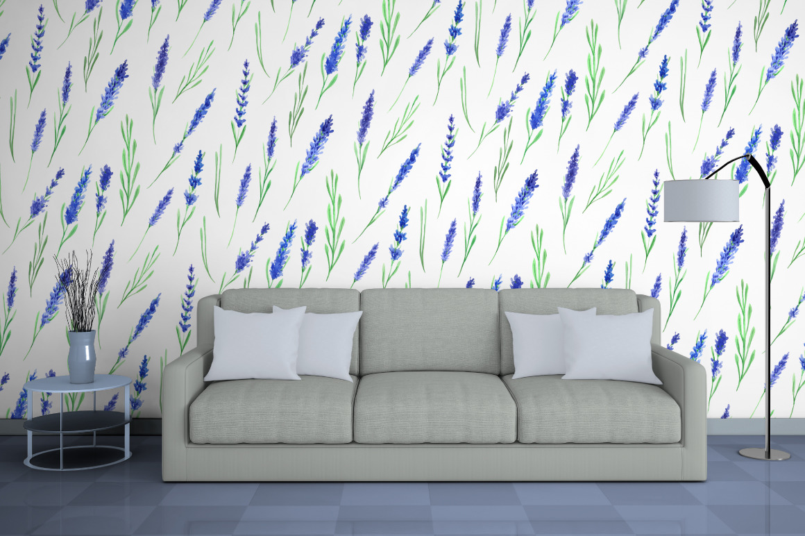 Lavender Watercolor Seamless Pattern Lavender Watercolor Seamless Pattern
