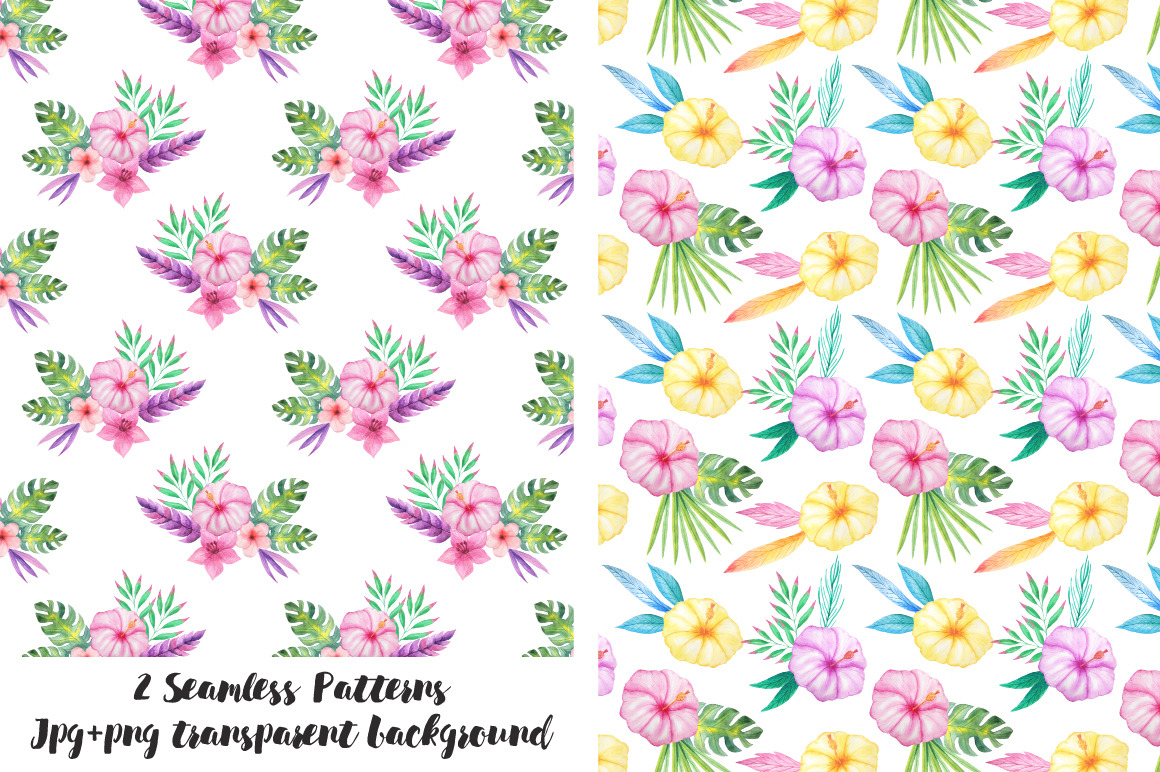 Watercolor Tropical Floral Pack Watercolor Tropical Floral Pack