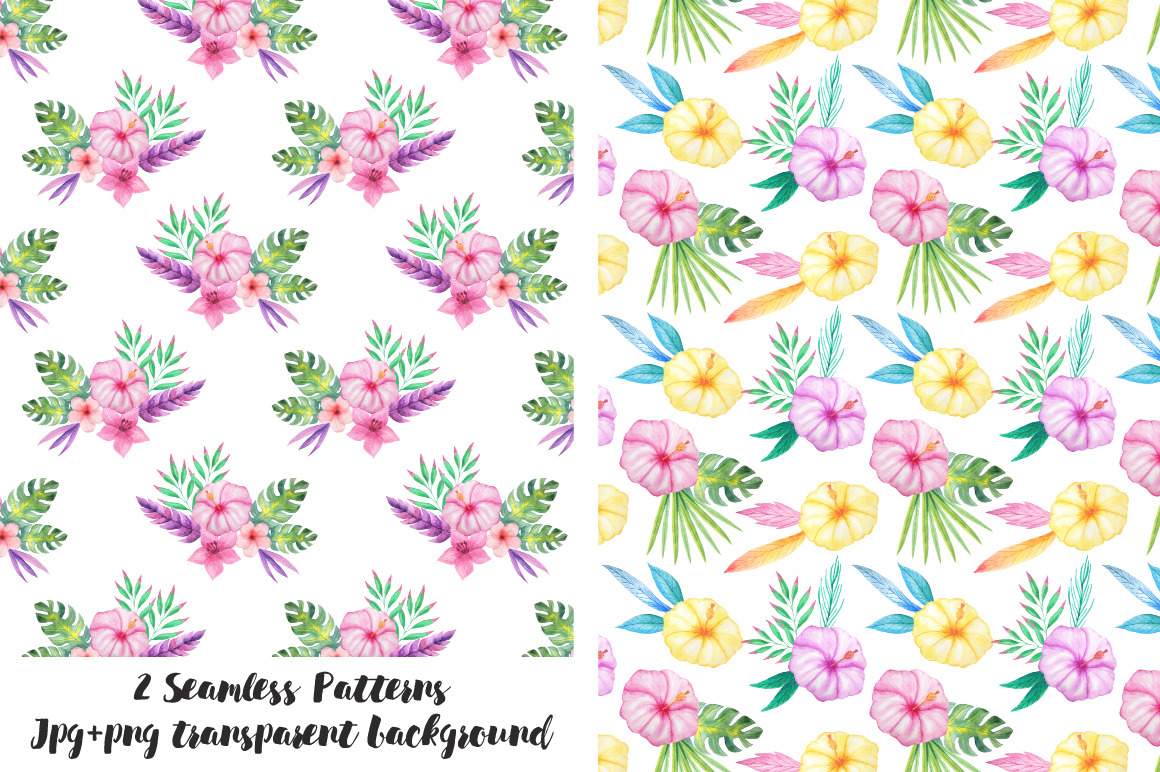 Watercolor Tropical Floral Pack