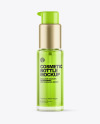 Glass Cosmetic Bottle with Pump Mockup Glass Cosmetic Bottle with Pump Mockup
