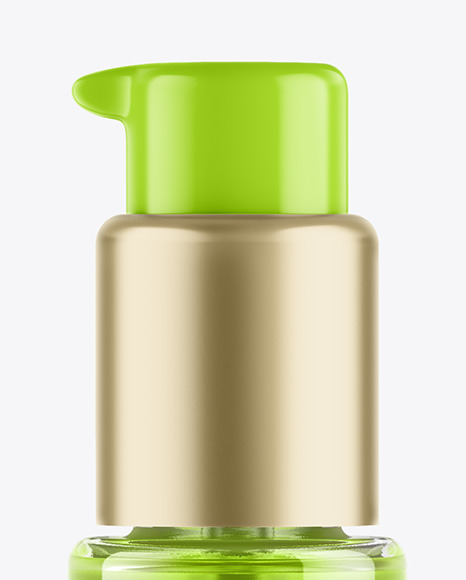 Glass Cosmetic Bottle with Pump Mockup Glass Cosmetic Bottle with Pump Mockup
