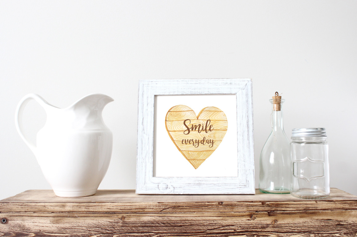 Watercolor Wooden Design Set Watercolor Wooden Design Set