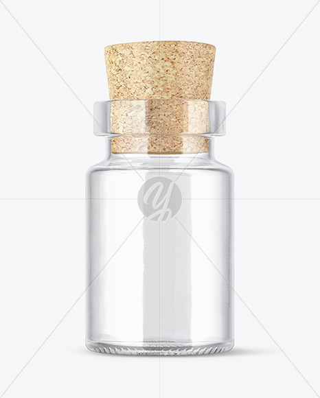 Empty Clear Glass Medical Bottle Mockup