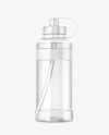 1000ml Clear Plastic Sport Bottle Mockup