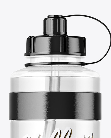 1000ml Clear Plastic Sport Bottle Mockup