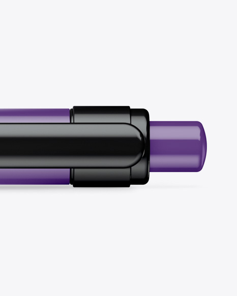 Glossy Click Pen Mockup - Top View