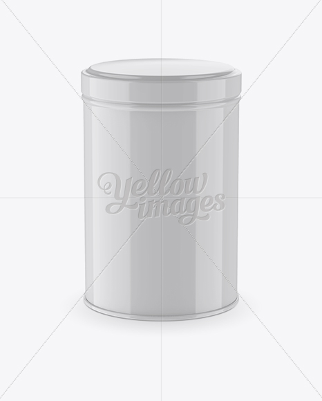 Glossy Storage Jar Mockup - Front View (High-Angle Shot)