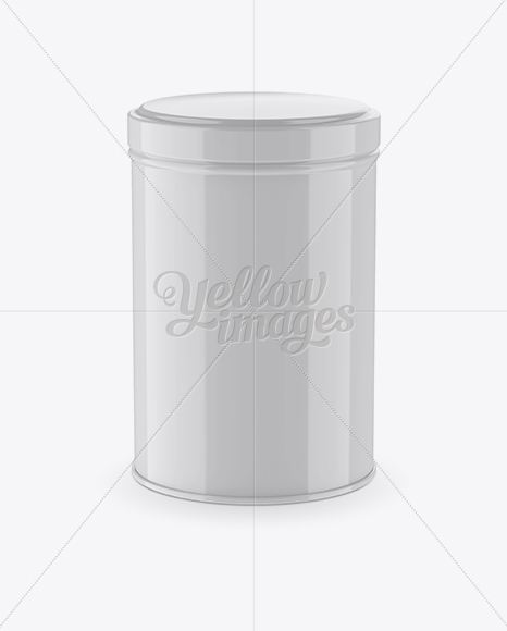 Glossy Storage Jar Mockup - Front View (High-Angle Shot)