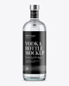 1L Clear Glass Vodka Bottle Mockup