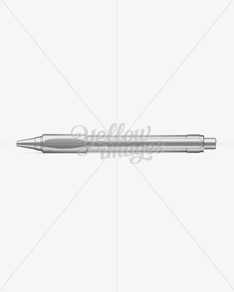 Metallic Click Pen Mockup - Top View