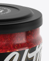 Plastic Jar With Raspberry Jam Mockup (High-Angle Shot)