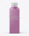 Square Blueberry Smoothie Bottle Mockup - Front View