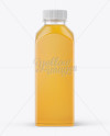 Square Apple Juice Bottle Mockup - Front View