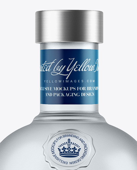 1L Frosted Glass White Rum Bottle Mockup - Free Download Images High