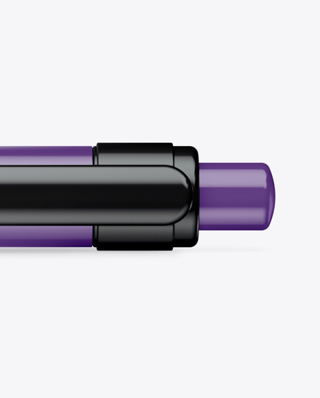 Glossy Click Pen Mockup - Top View