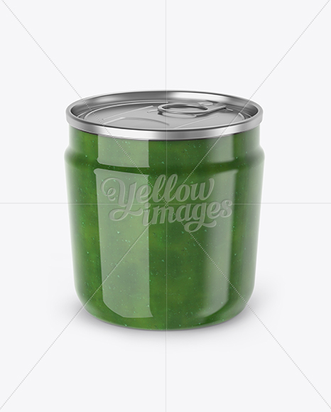 Plastic Jar With Kiwi Jam Mockup (High-Angle Shot)