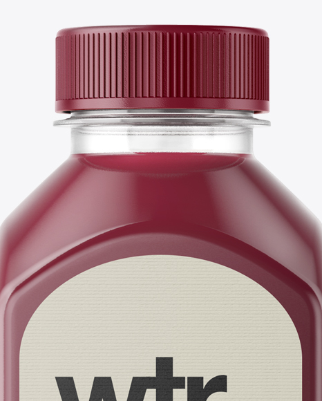 Square Berry Juice Bottle Mockup