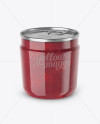 Plastic Jar With Cranberry Jam Mockup (High-Angle Shot)