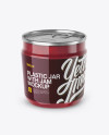 Plastic Jar With Cranberry Jam Mockup (High-Angle Shot)