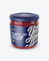 Plastic Jar With Cranberry Jam Mockup (High-Angle Shot)