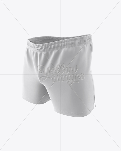 Men’s Rugby Shorts HQ Mockup - Halfside View