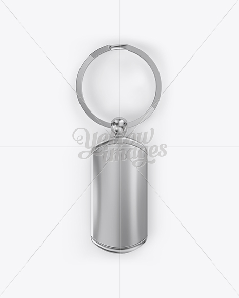 Metallic Keyring Mockup - Top View