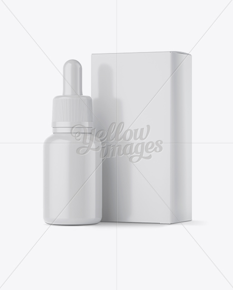 Nasal Drops Bottle & Glossy Paper Box Mockup