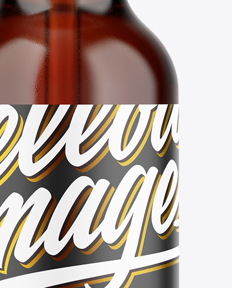 Amber Glass Dropper Bottle Mockup