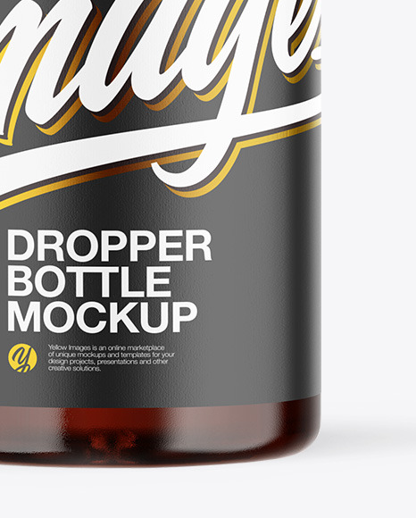 Amber Glass Dropper Bottle Mockup