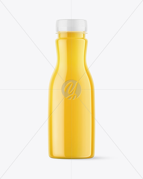 Plastic Bottle With Orange Juice Mockup