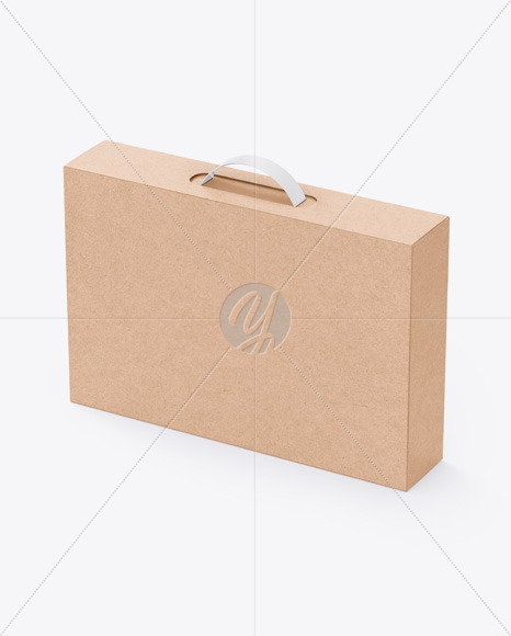 Kraft Box With Handle Mockup