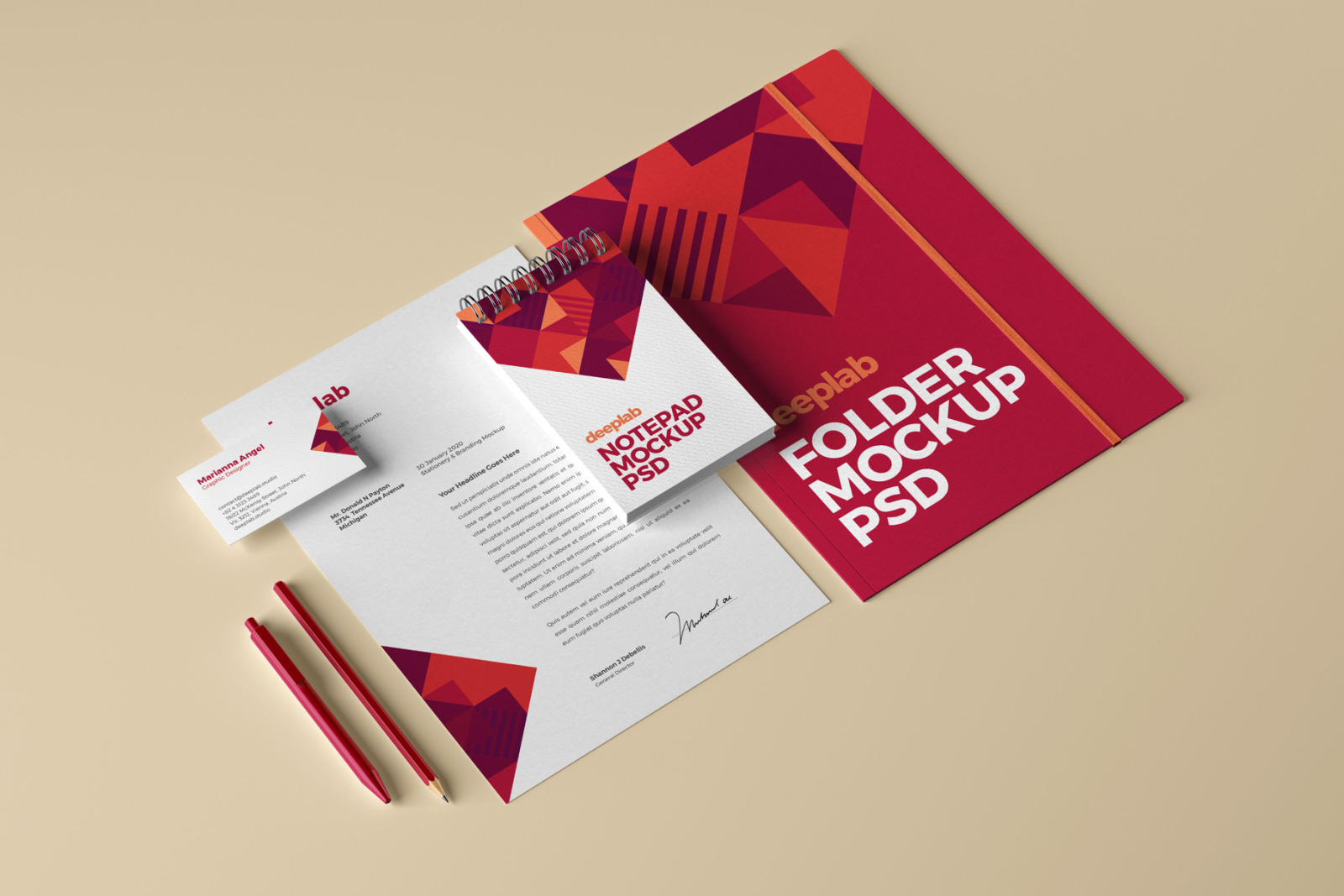 Elegant Stationery Branding PSD Mockup Elegant Stationery Branding PSD Mockup