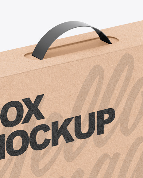 Kraft Box With Handle Mockup