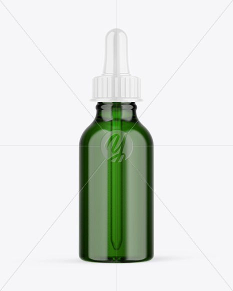 Green Glass Dropper Bottle Mockup