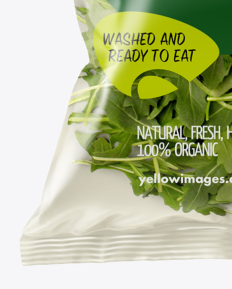 Plastic Bag With Rucola Salad Mockup - Free Download Images High Quality  PNG, JPG