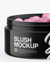 Glossy Jar with Blush Mockup