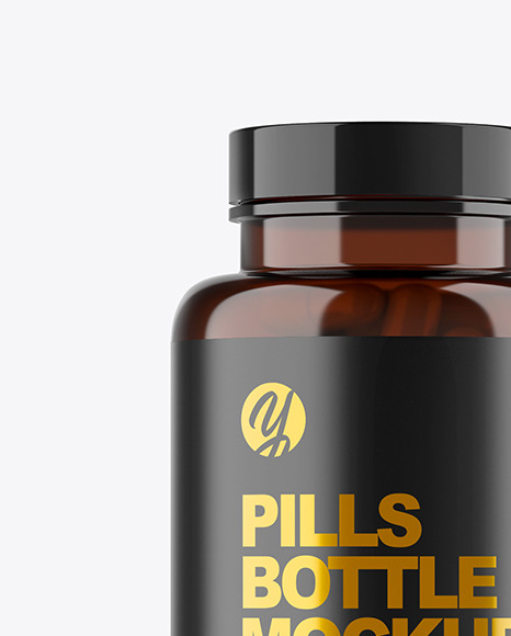 Amber Pills Bottle Mockup