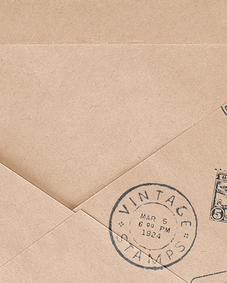 Opened Kraft Paper Envelope Mockup