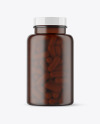 Frosted Amber Pills Bottle Mockup