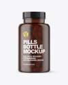 Frosted Amber Pills Bottle Mockup