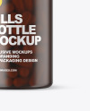 Frosted Amber Pills Bottle Mockup