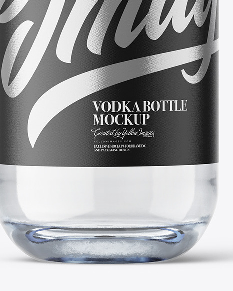 Clear Glass Vodka Bottle Mockup