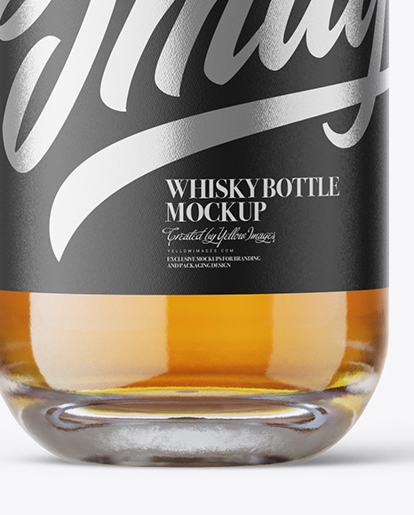 Clear Glass Whisky Bottle mockup