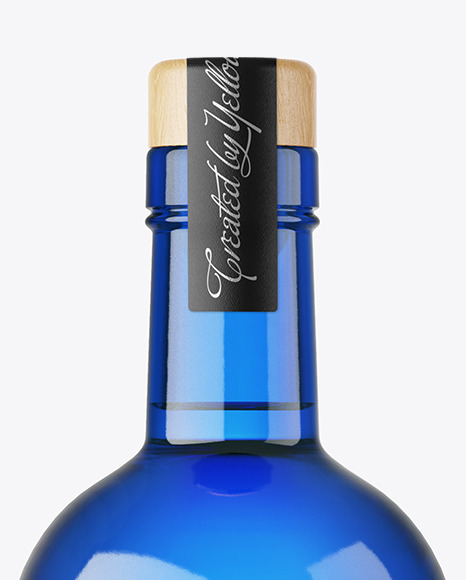 Blue Glass Gin Bottle Mockup