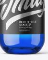 Blue Glass Gin Bottle Mockup