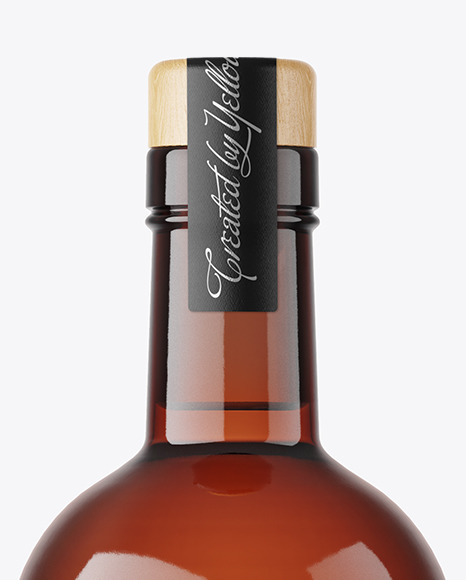Amber Glass Vodka Bottle Mockup Amber Glass Vodka Bottle Mockup