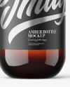 Amber Glass Vodka Bottle Mockup Amber Glass Vodka Bottle Mockup